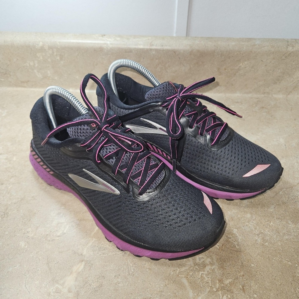 Brooks Adrenaline GTS 20 Shoes Women 8 Black Pink Running Sneakers Support - Picture 3 of 12